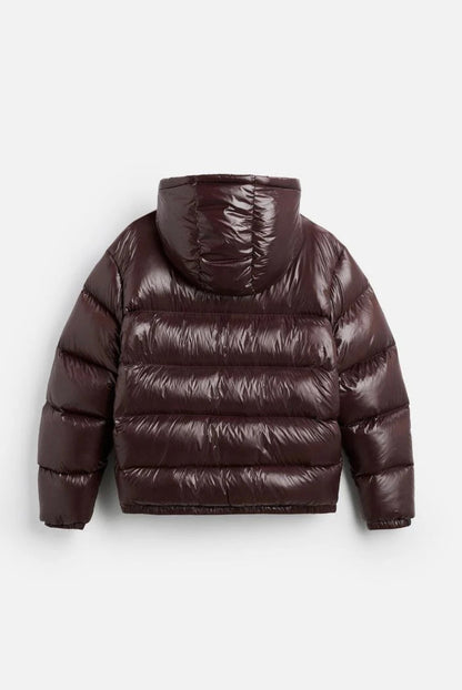 Virale Bordeaux Pufferjacke